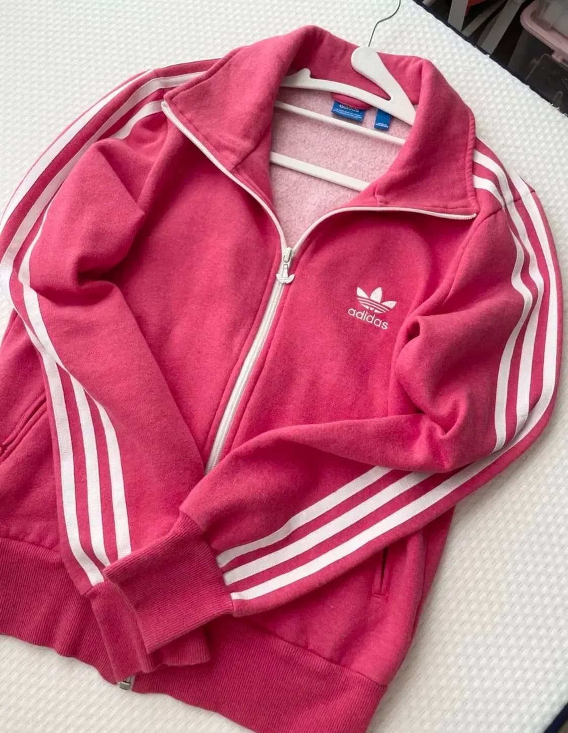 아디다스 파이어버드 코튼 핑크 트랙탑 후드집업 져지 빈티지 상품이미지1