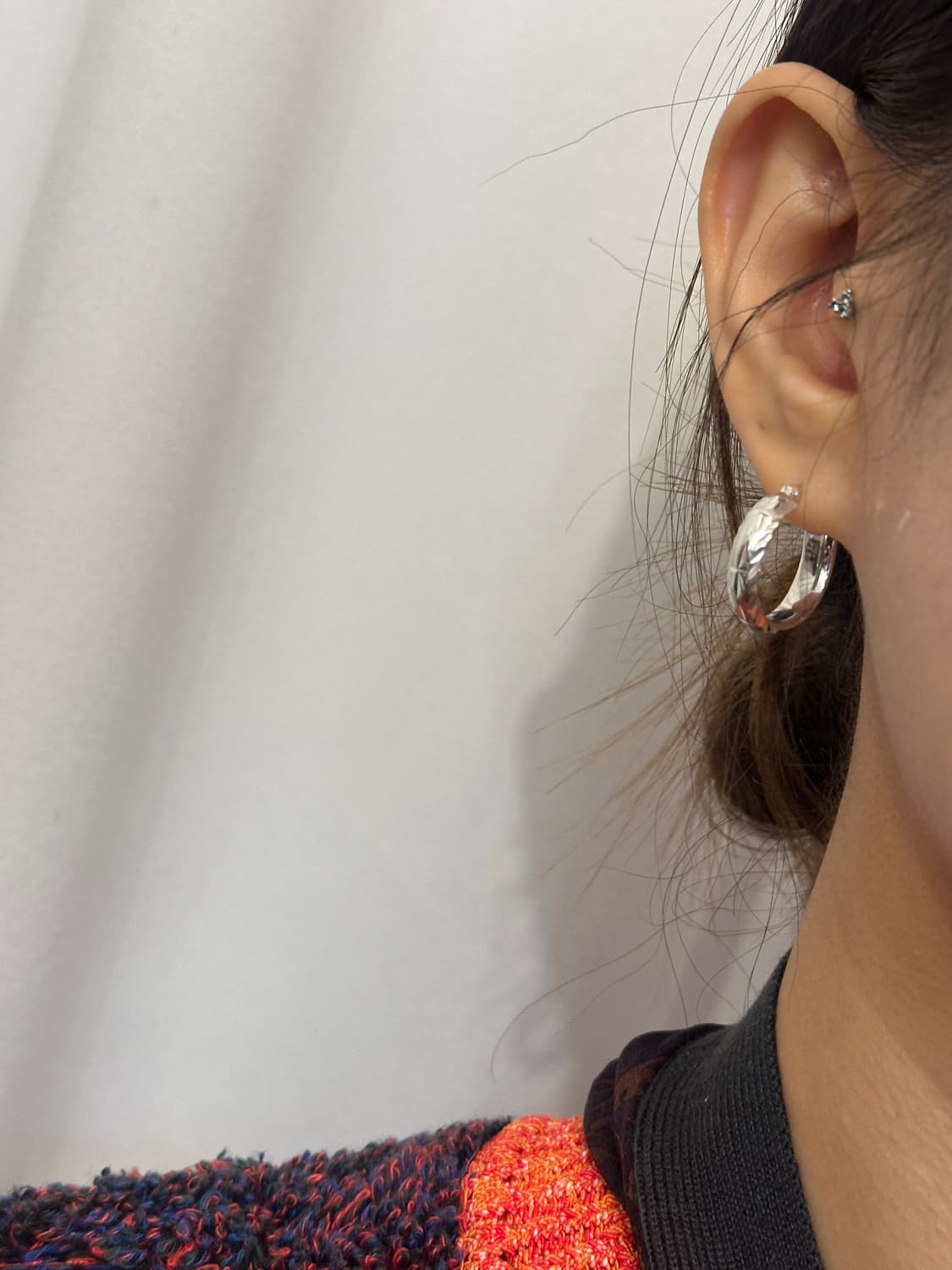 Shine Cut 925silver Hoop Earring✨ 상품이미지9