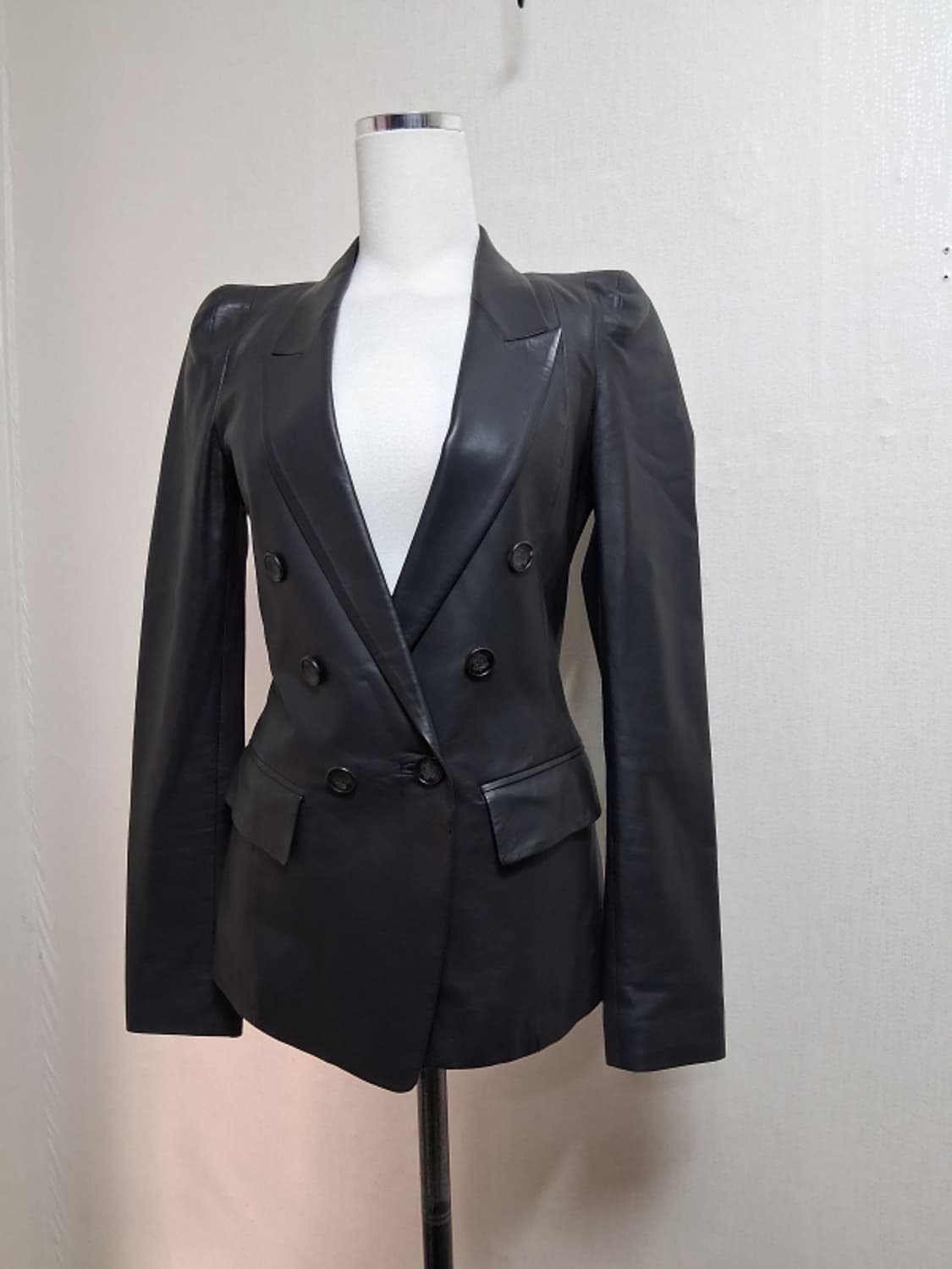 JIGOTT 블랙양가죽쟈켓 여성슬림형 마른XS44사이즈  상품이미지1