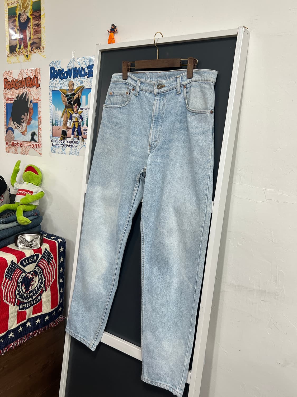 90s USA Levis 리바이스 550 릴렉스핏 연청 데님 팬츠 상품이미지9