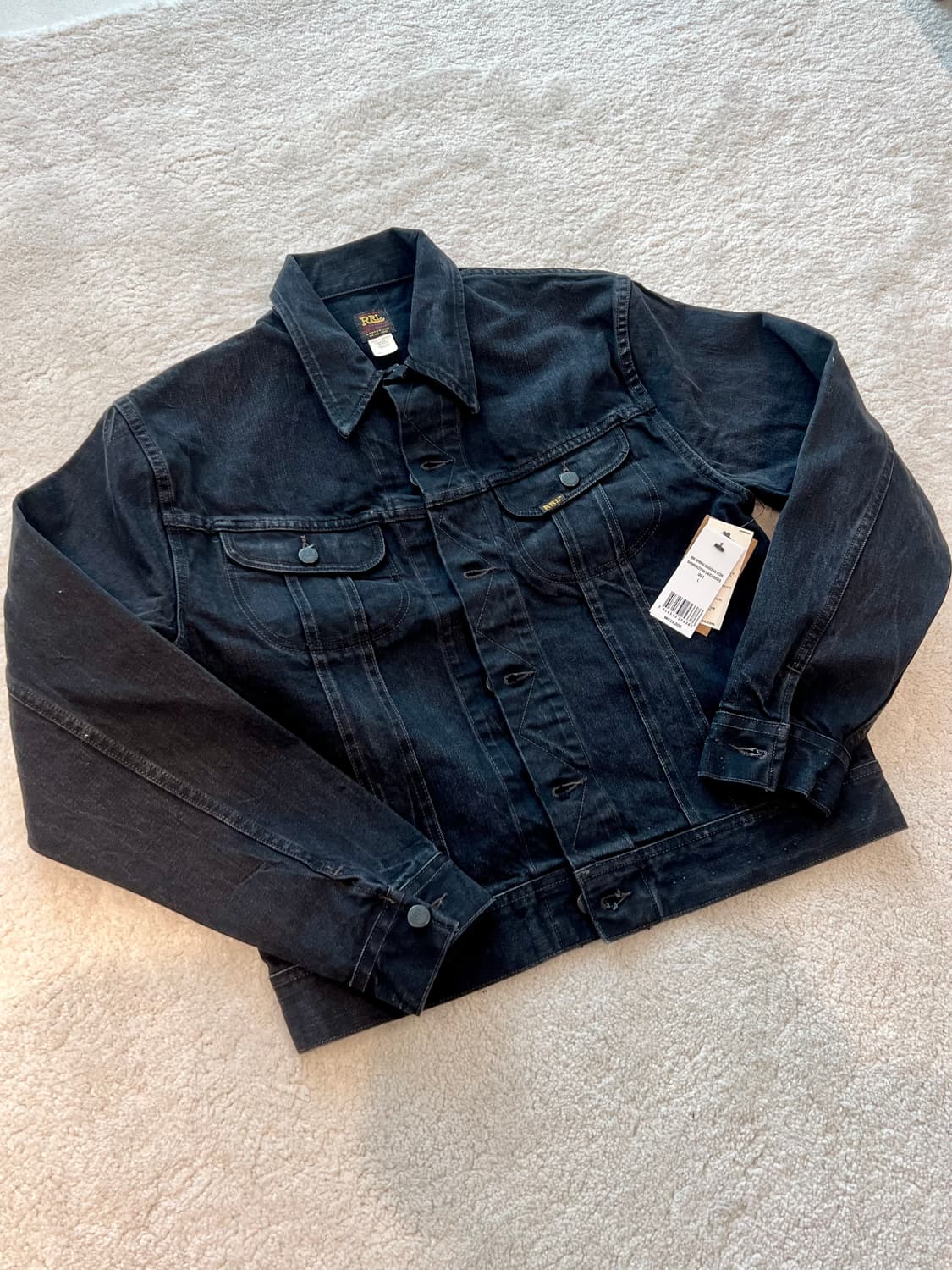 더블알엘 lot 271 블랙 데님 트러커 자켓 상품이미지1