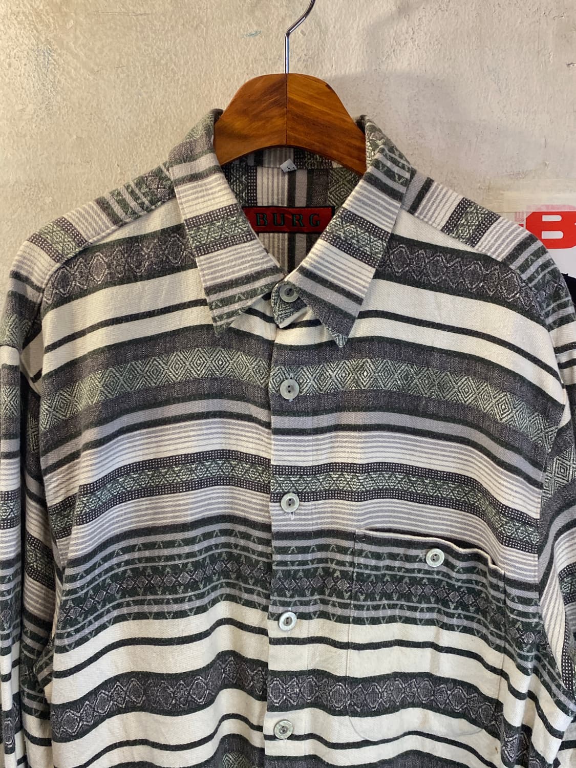 Vintage 티롤 패턴셔츠 L 상품이미지1