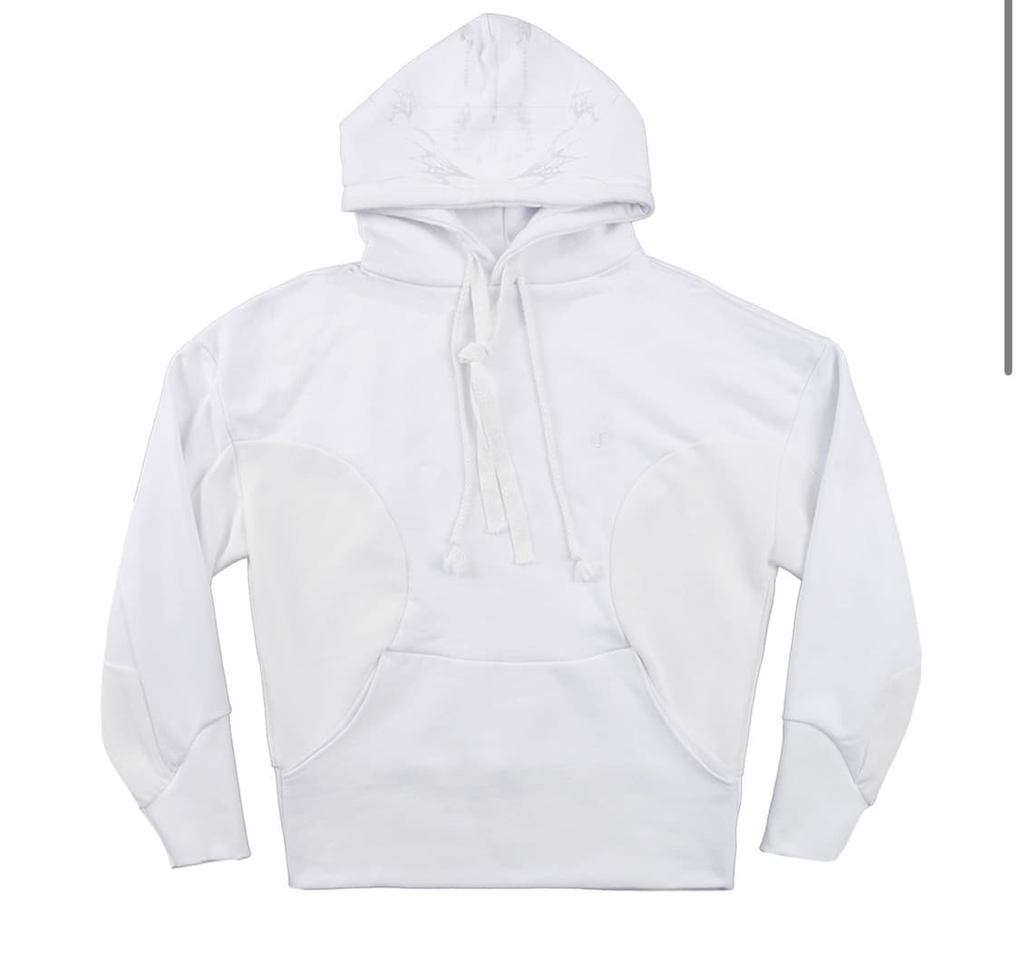 OJOS 오호스 Curved Graphic Hoodie/White 상품이미지1