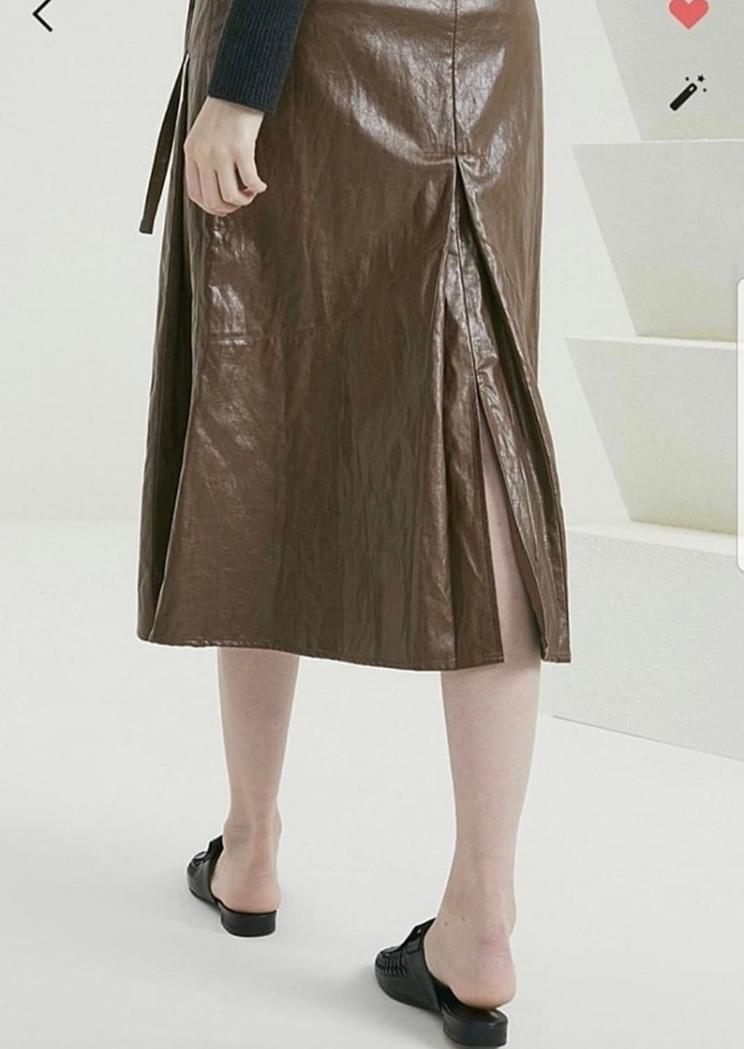 타임 플리츠 레더 스커트 호칭 64-94사이즈 상품이미지4
