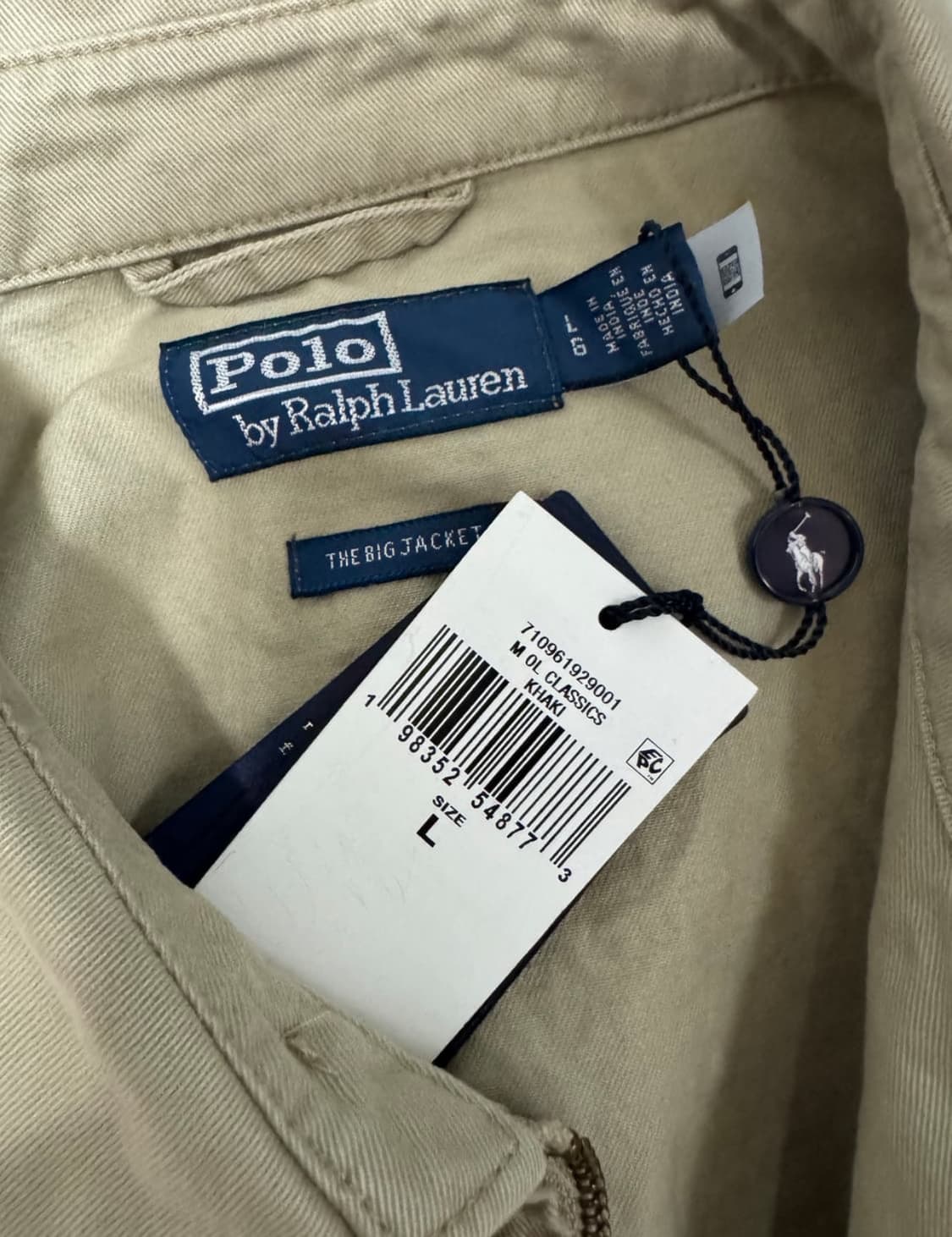 폴로 빅자켓 베이지 L 새상품 판매 상품이미지2