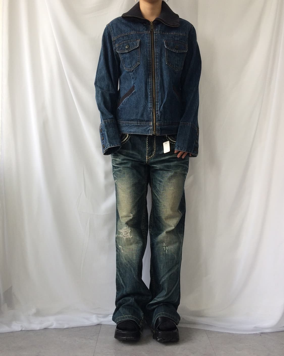 Gap Ribbed layered denim bomber jacket 상품이미지1