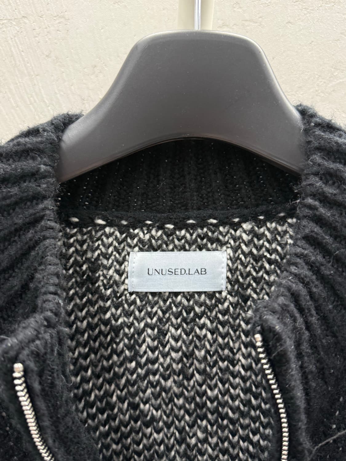 UNUSED.LAB 언유즈드랩 니트집업 블랙 FREE 상품이미지4