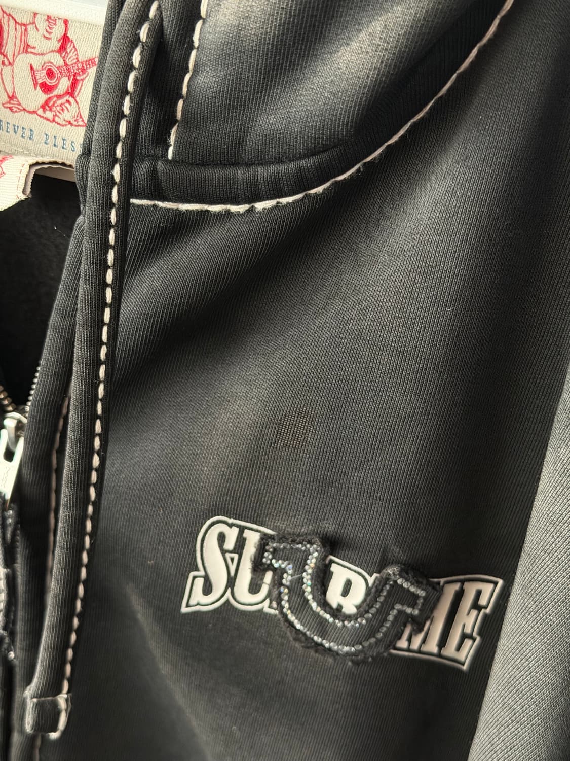 슈프림 트루 릴리전 집업 후드 스웨트셔츠 블랙 22FW 상품이미지8