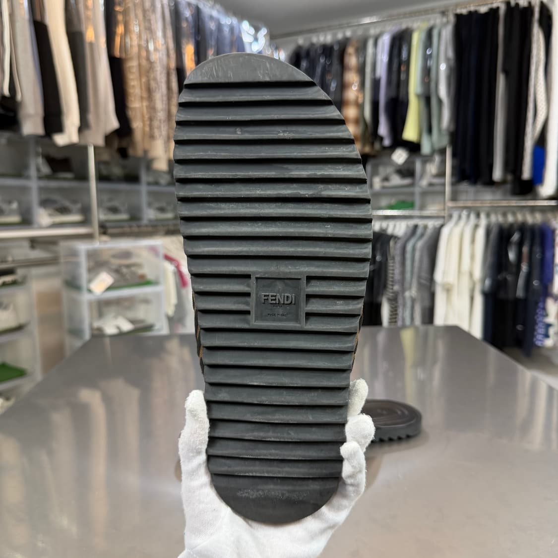 [리오브] 펜디 FF 로고 자카드 슬라이드 샌들 슬리퍼 상품이미지4