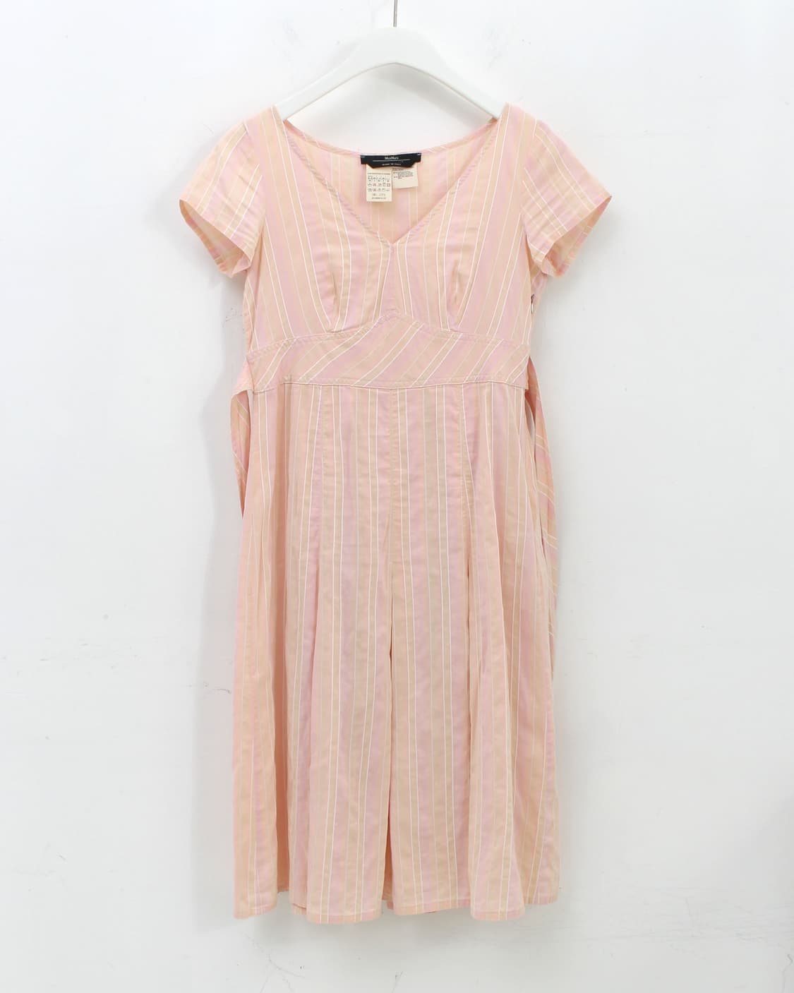 막스마라 핑크 실크 스트라이프 나시 원피스 상품이미지1