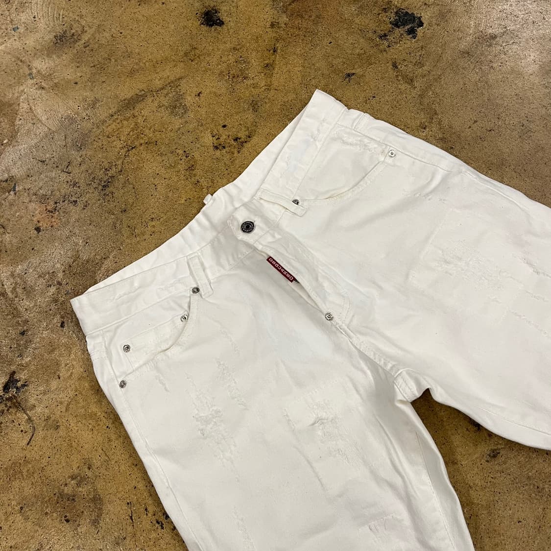 [정품/48] 디스퀘어드2 화이트 데미지 청바지 b17 상품이미지1