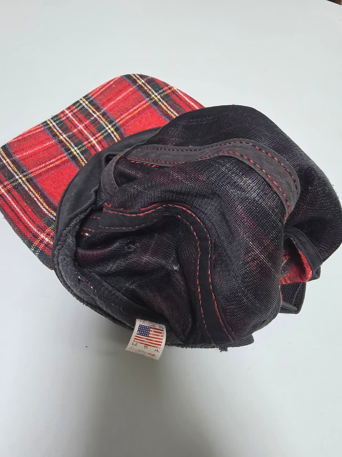 슈프림 08fw 타탄 체크 캠프캡 레드 상품이미지2