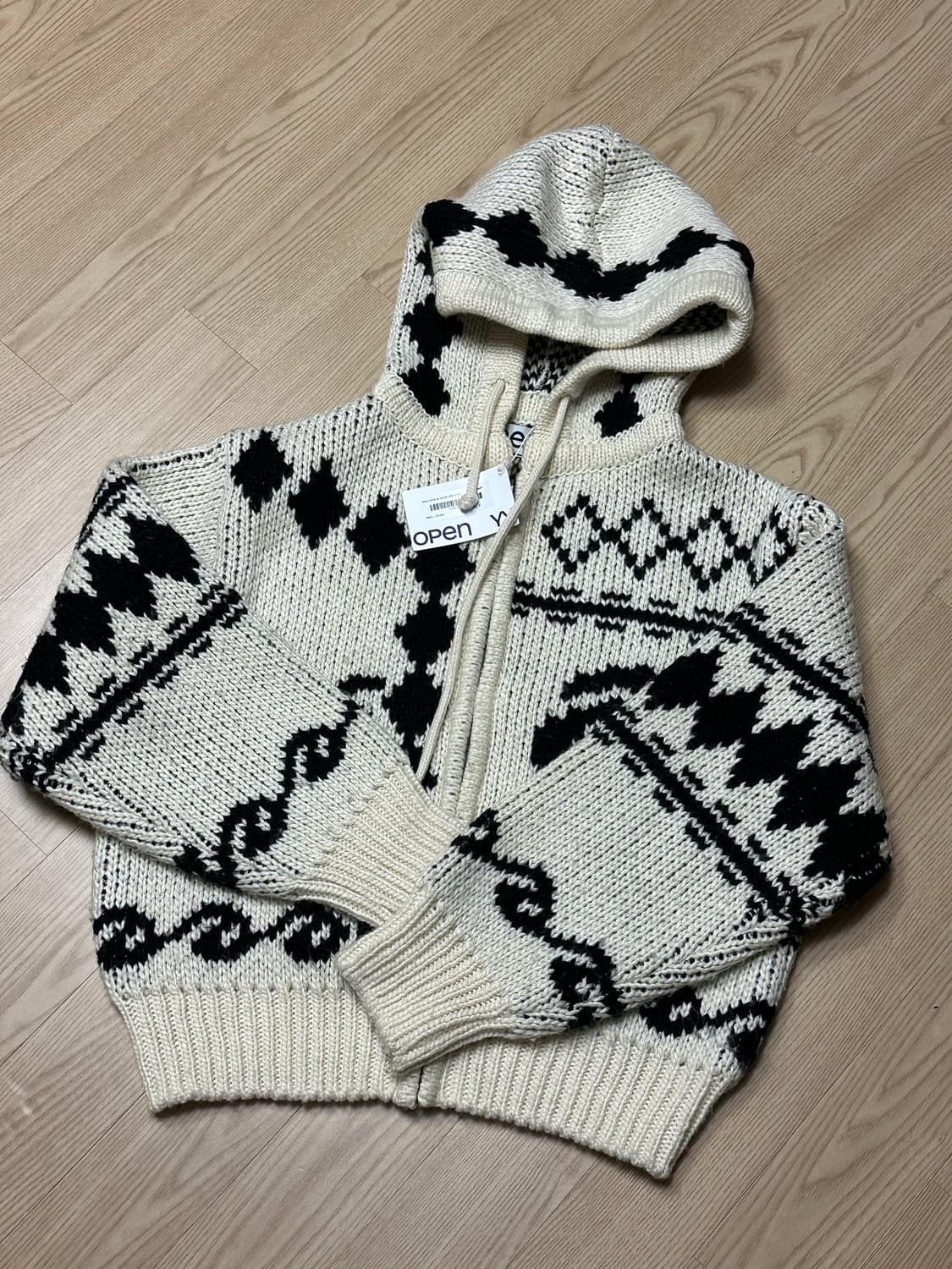 오픈와이와이 자카드 니트 아우터 상품이미지2