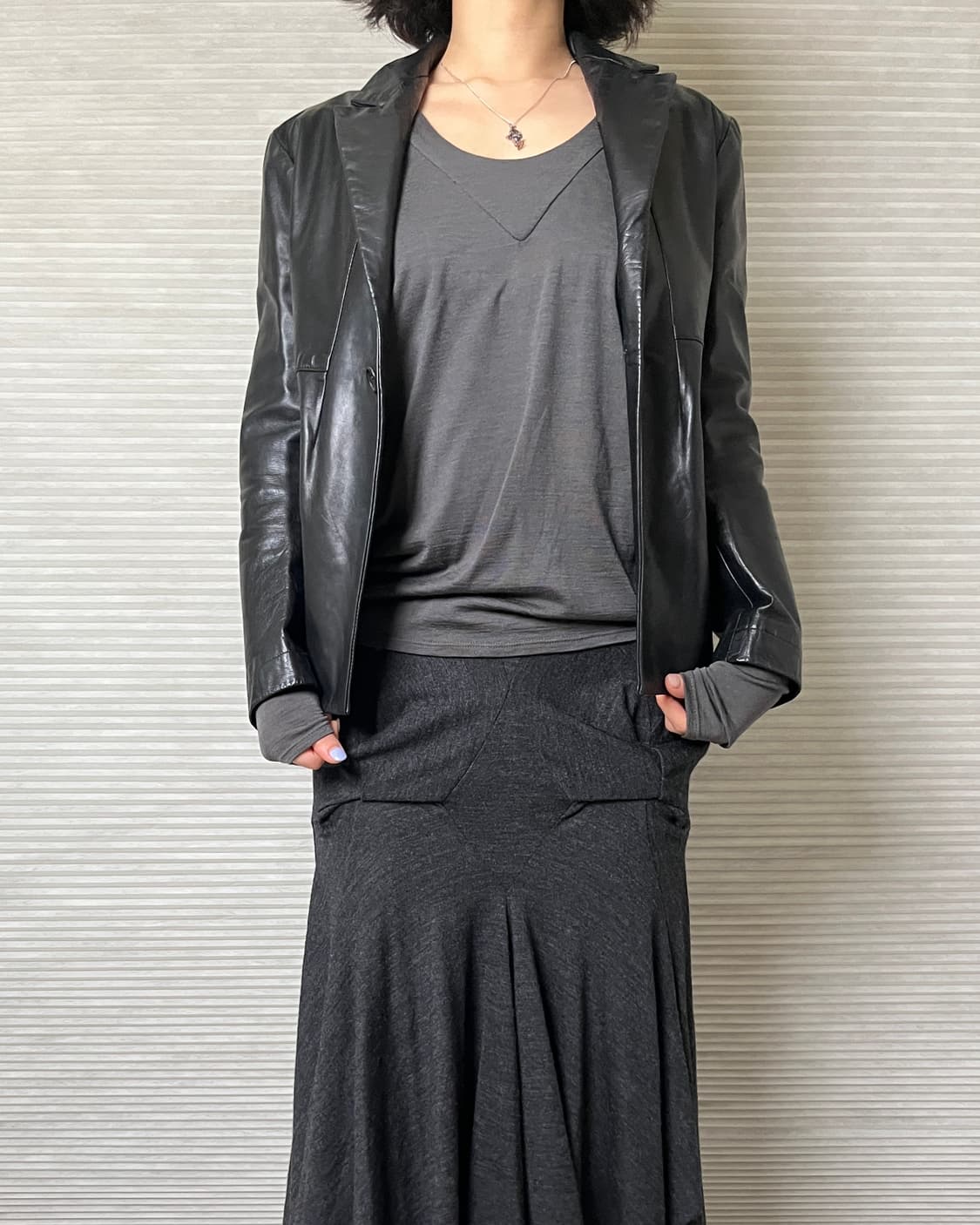 요지야마모토 큐어레더 테일러드자켓 yohji yamamoto 상품이미지10
