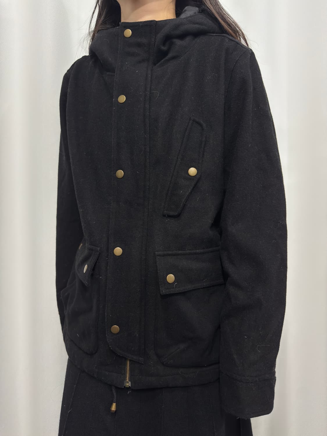 hood pocket wool jacket 상품이미지3