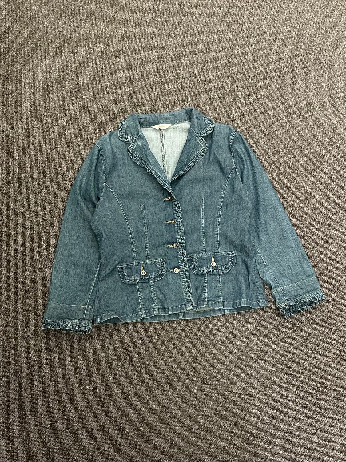 L)Japanese vintage 여성 레이스 데님 자켓 상품이미지2