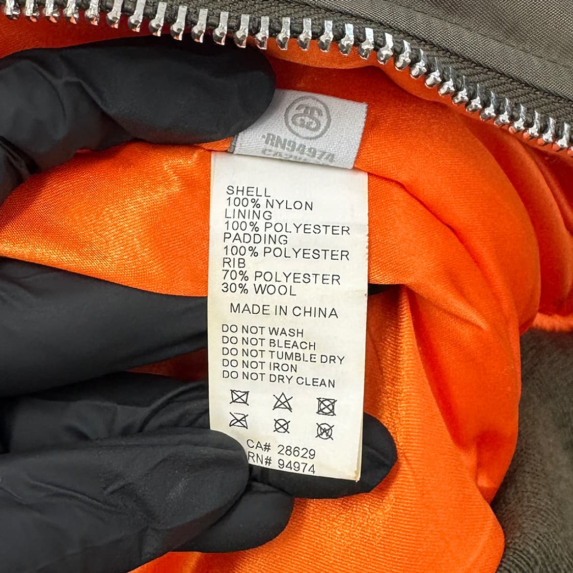 스투시 꼼데가르송 40주년 MA-1 플라이트 자켓 블루종 점퍼 남성 L 상품이미지9