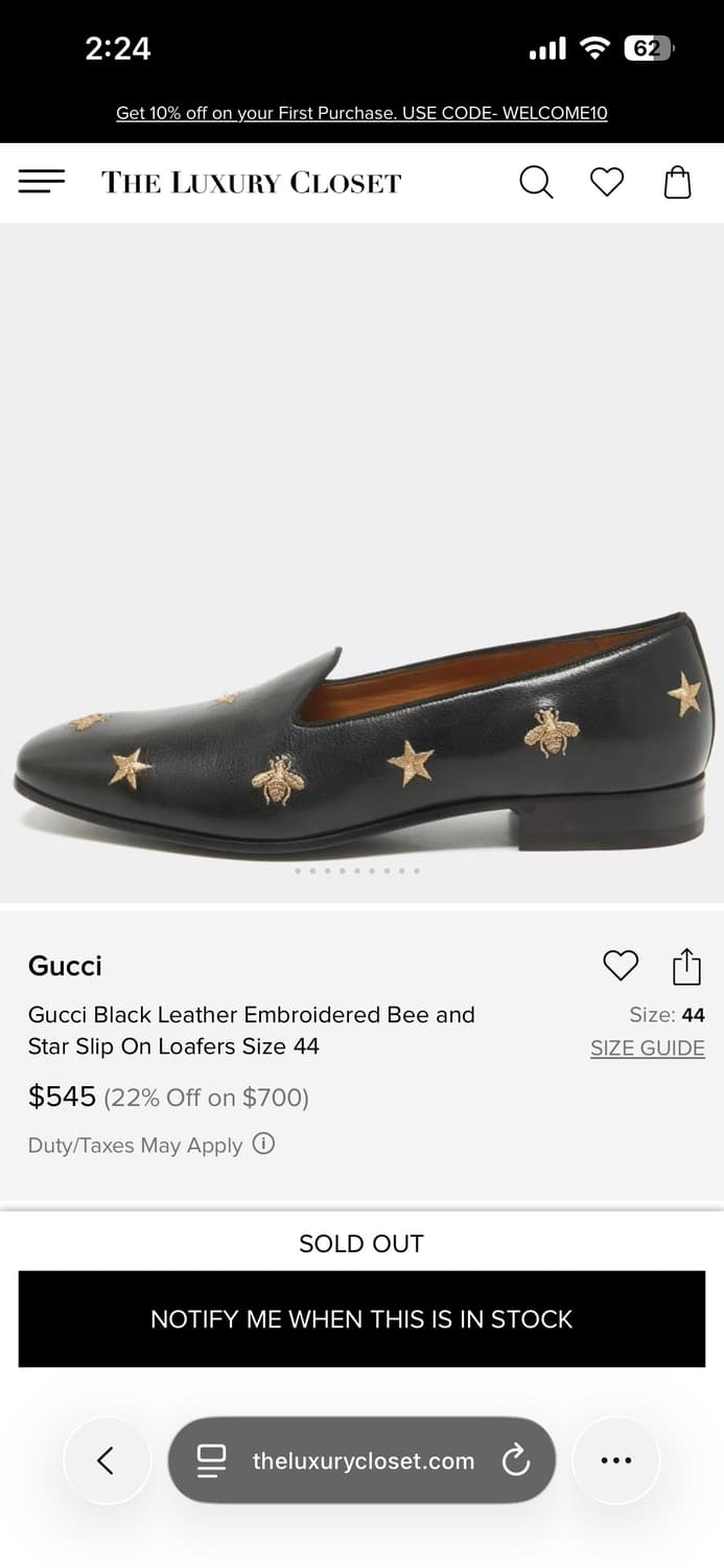 빈티지 구찌 조르단 자수 로퍼 (Bee&Star) 270 (8.5) 상품이미지10