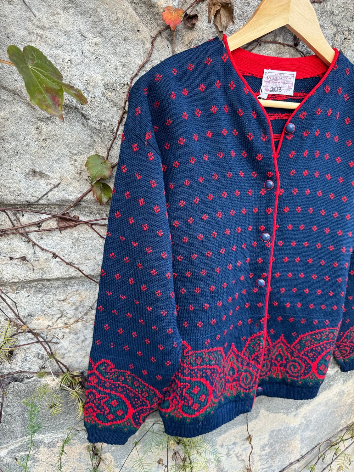 70s 펜들턴 에스닉 패턴 울 가디건 M made in usa 상품이미지3