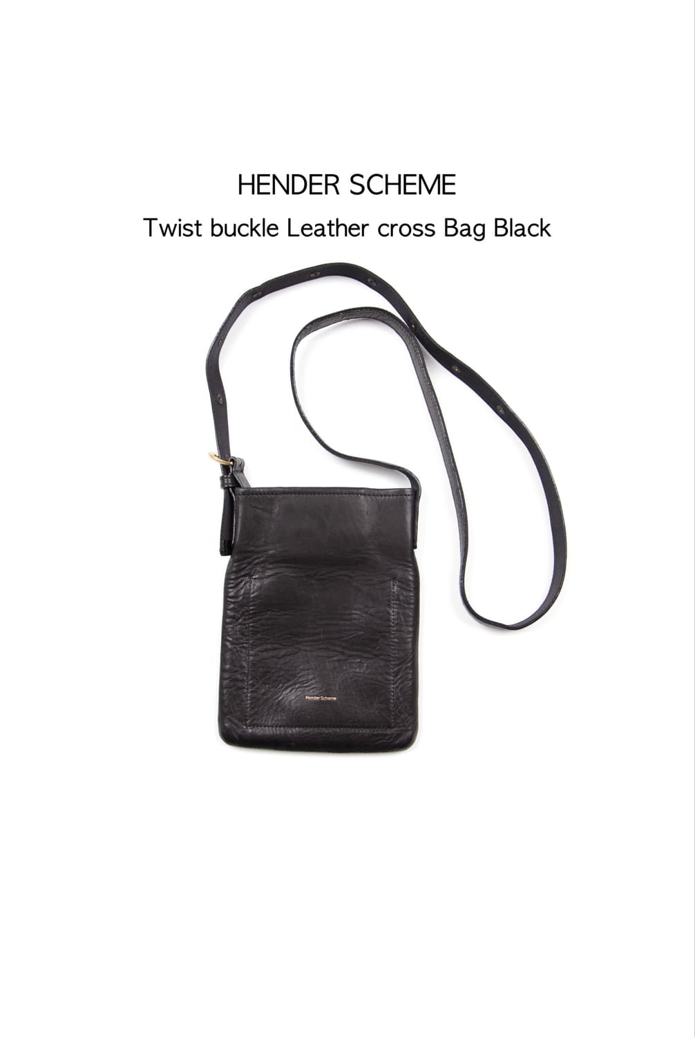 Hender Scheme 트위스트 버클 레더 크로스백 블랙 상품이미지1