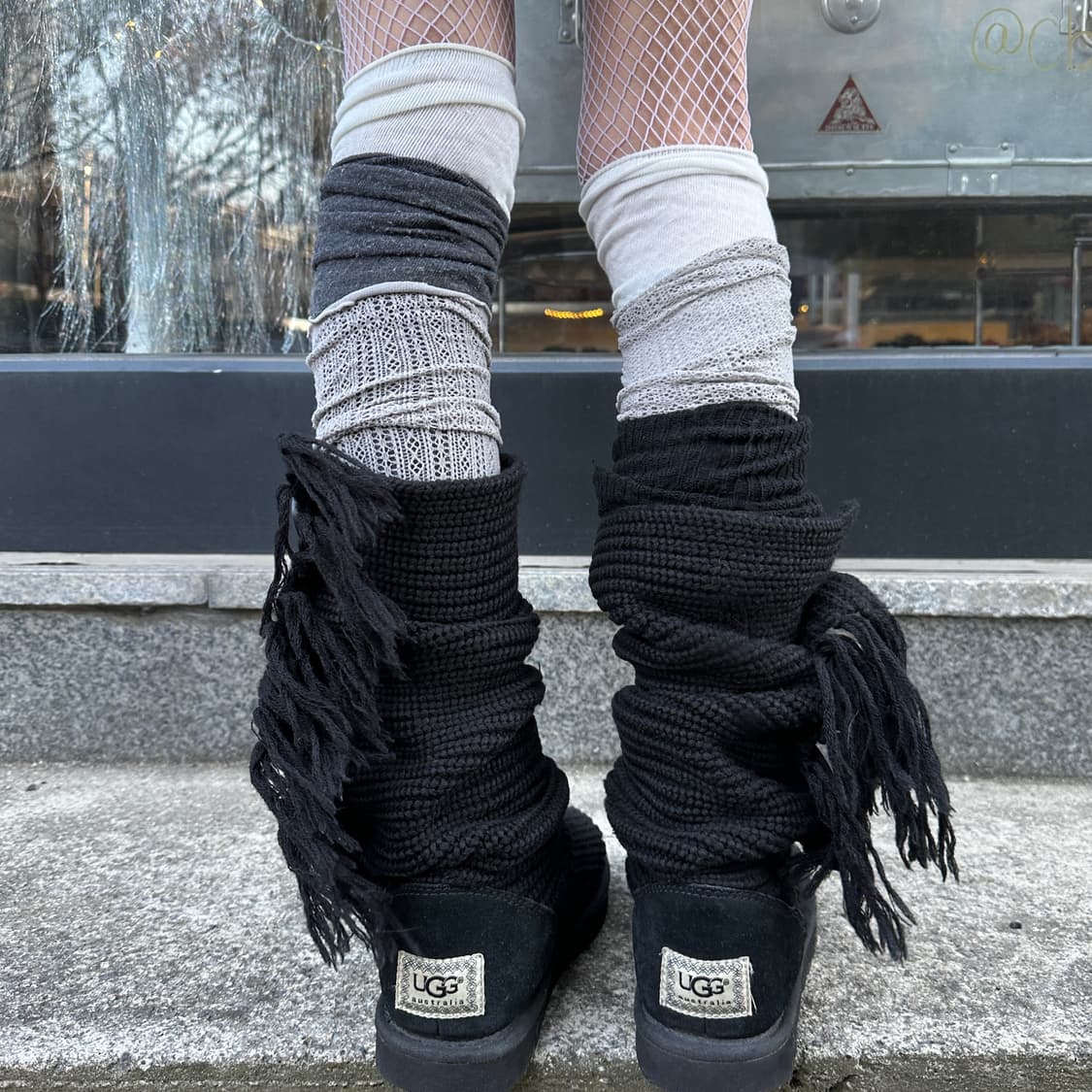 00s 레어 단추 5개 프린지 카디 어그 부츠 상품이미지6