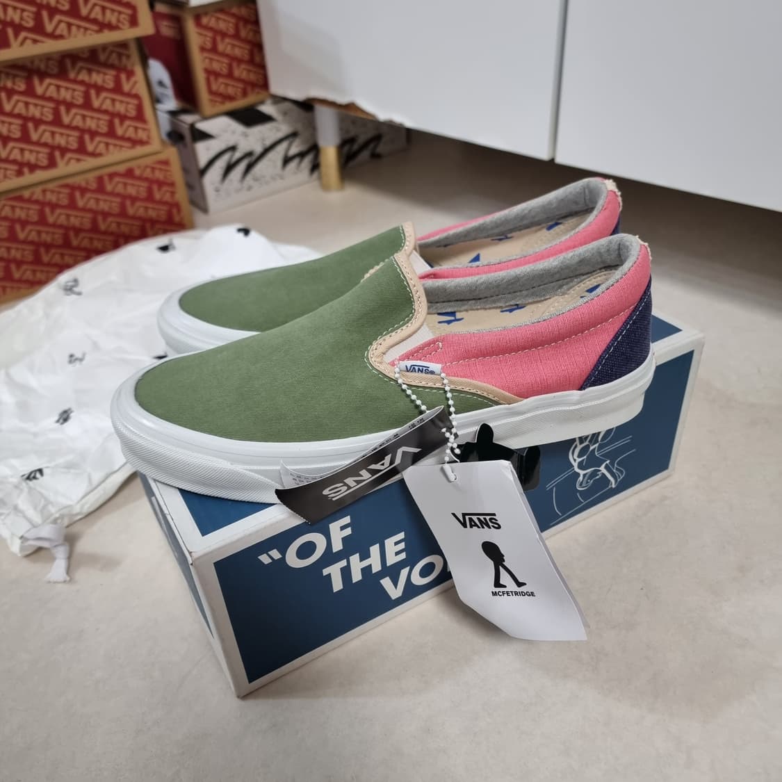 반스 McFETRIDGE 슬립온 그린/핑크 새상품 상품이미지4