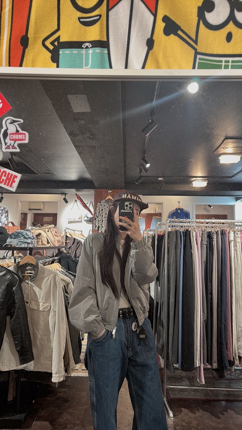 FACENONE 페이스넌 나일론 크롭 밴딩 오버넥 바람막이 자켓 F 상품이미지6