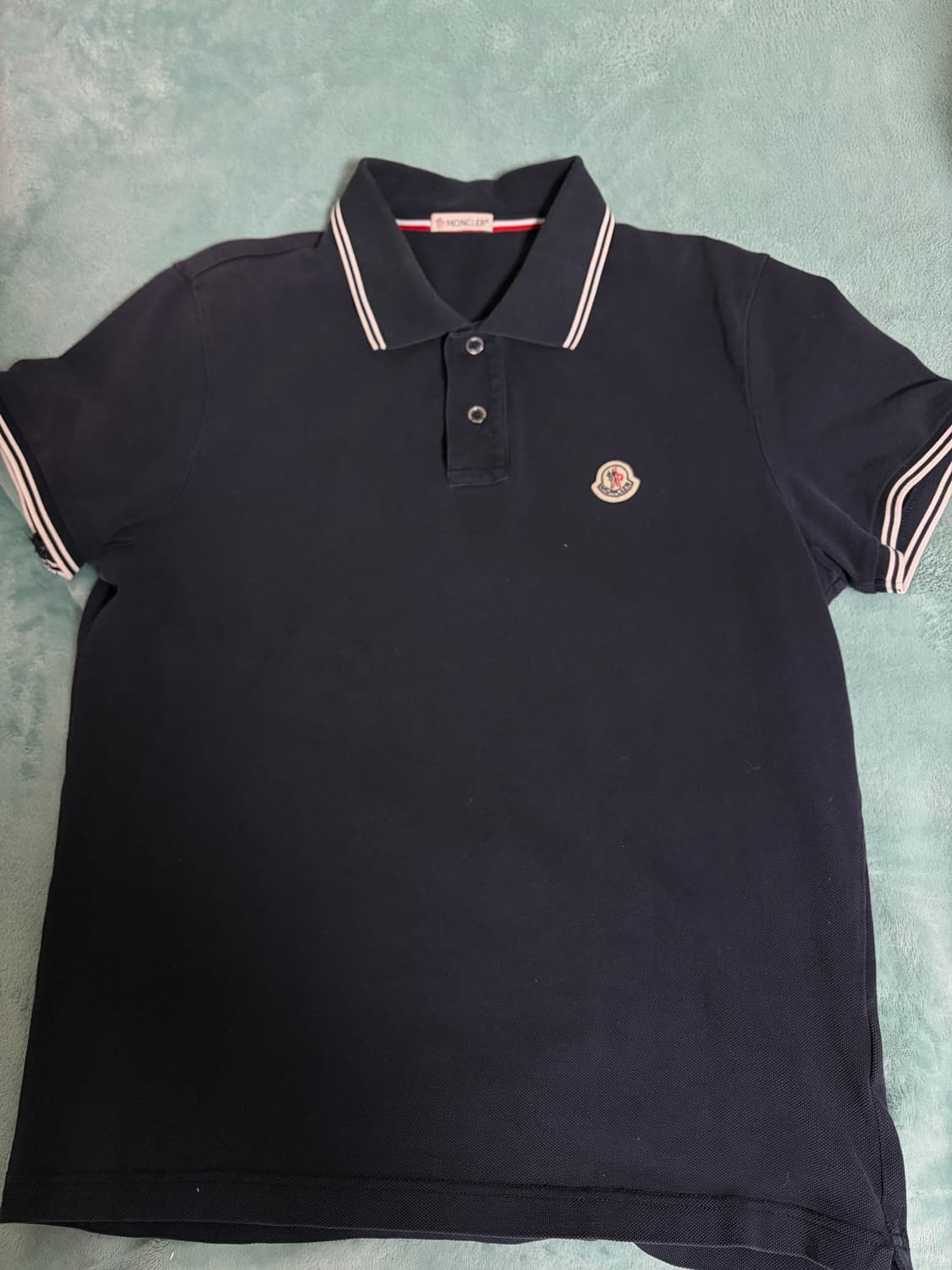몽클레르 로고 패치 폴로 셔츠 다크 블루 상품이미지1