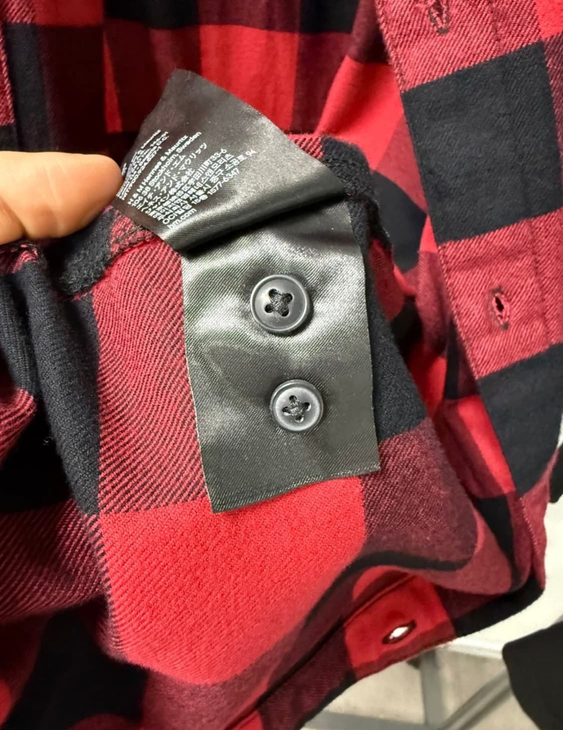 H&M 레드 투포켓 체크 셔츠 (S) 상품이미지8