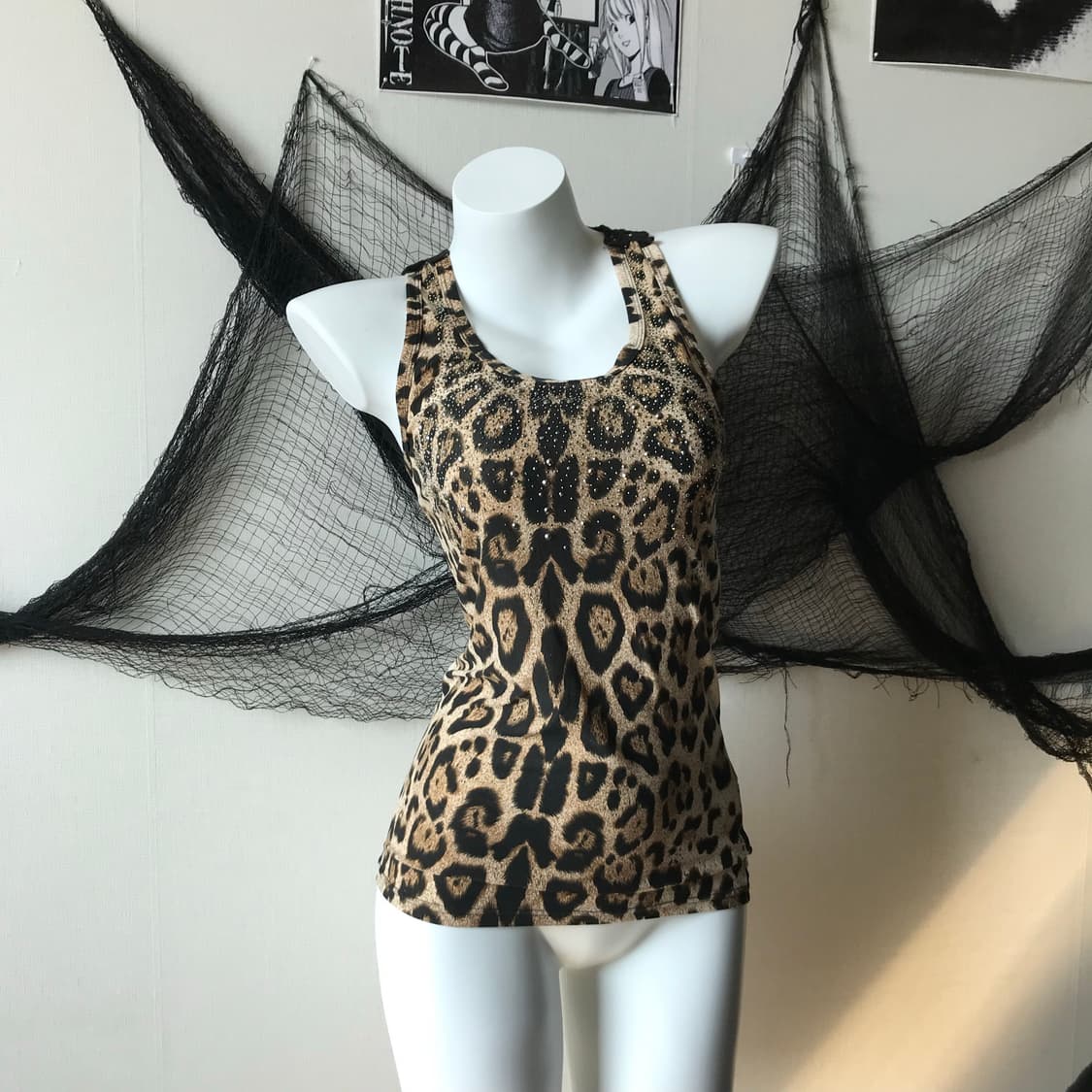Leopard beads detailed sleeveless   상품이미지1