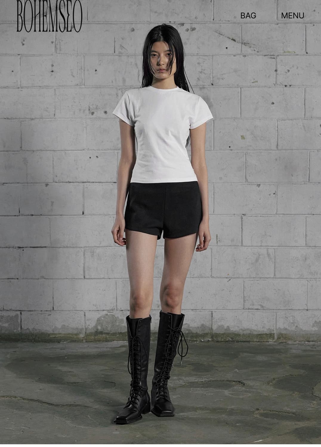 보헤미안서울 베이직 라운드 넥 화이트 상품이미지1