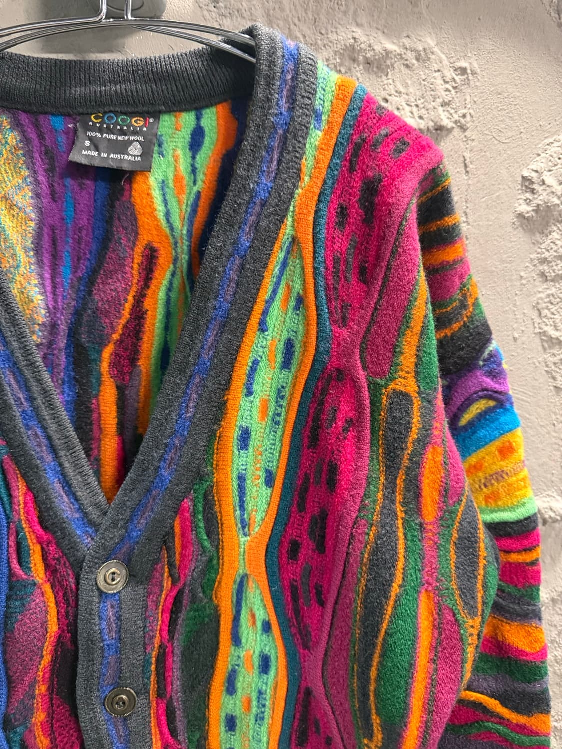 S 쿠지 COOGI 입체 3D 패턴 울 가디건 멀티컬러 상품이미지3
