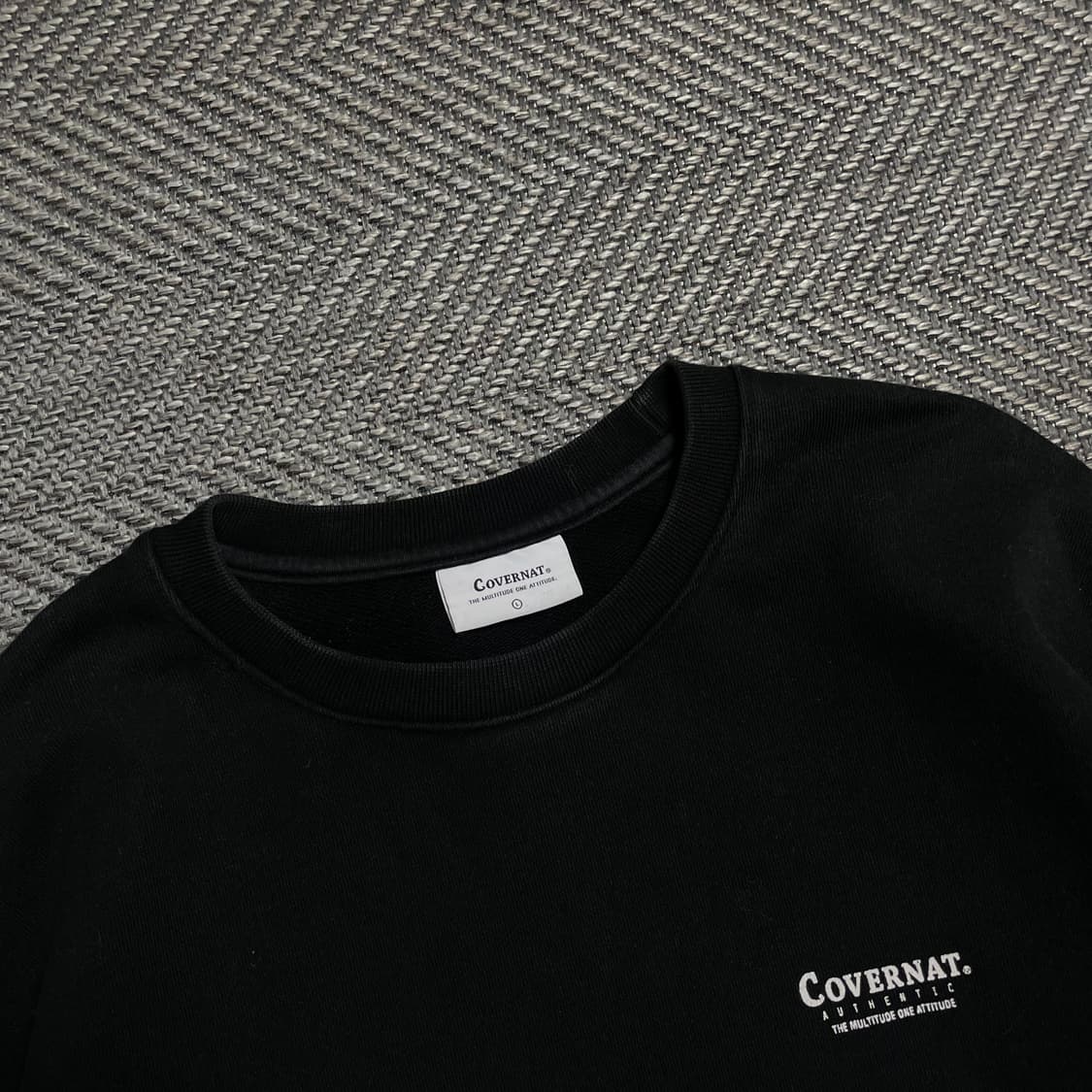 커버낫 빅로고 블랙 박시핏 맨투맨y 5272 상품이미지6