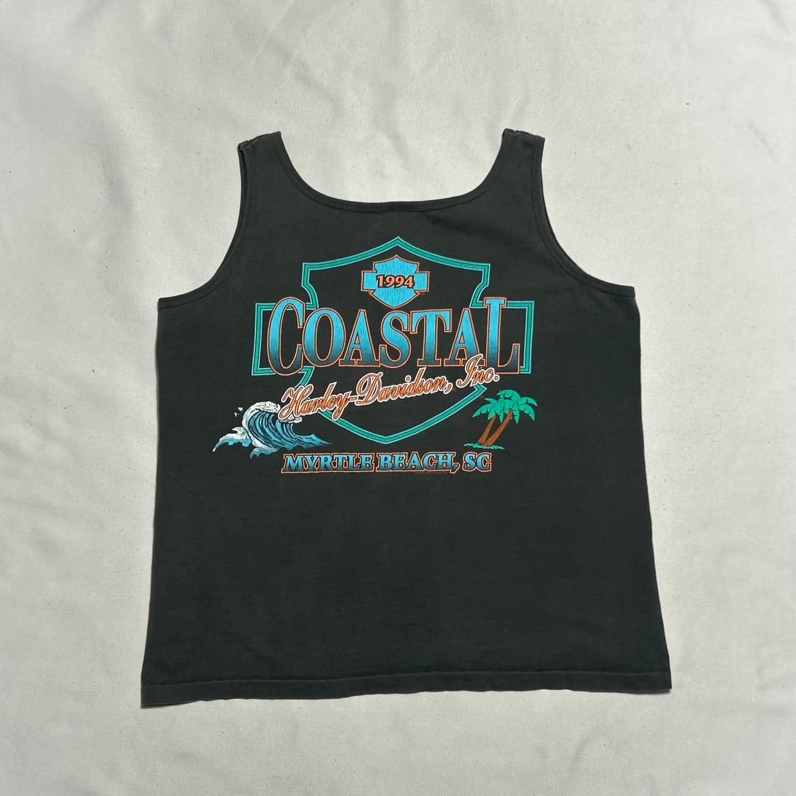 L 할리데이비슨 늑대 프린팅 나시 상품이미지2