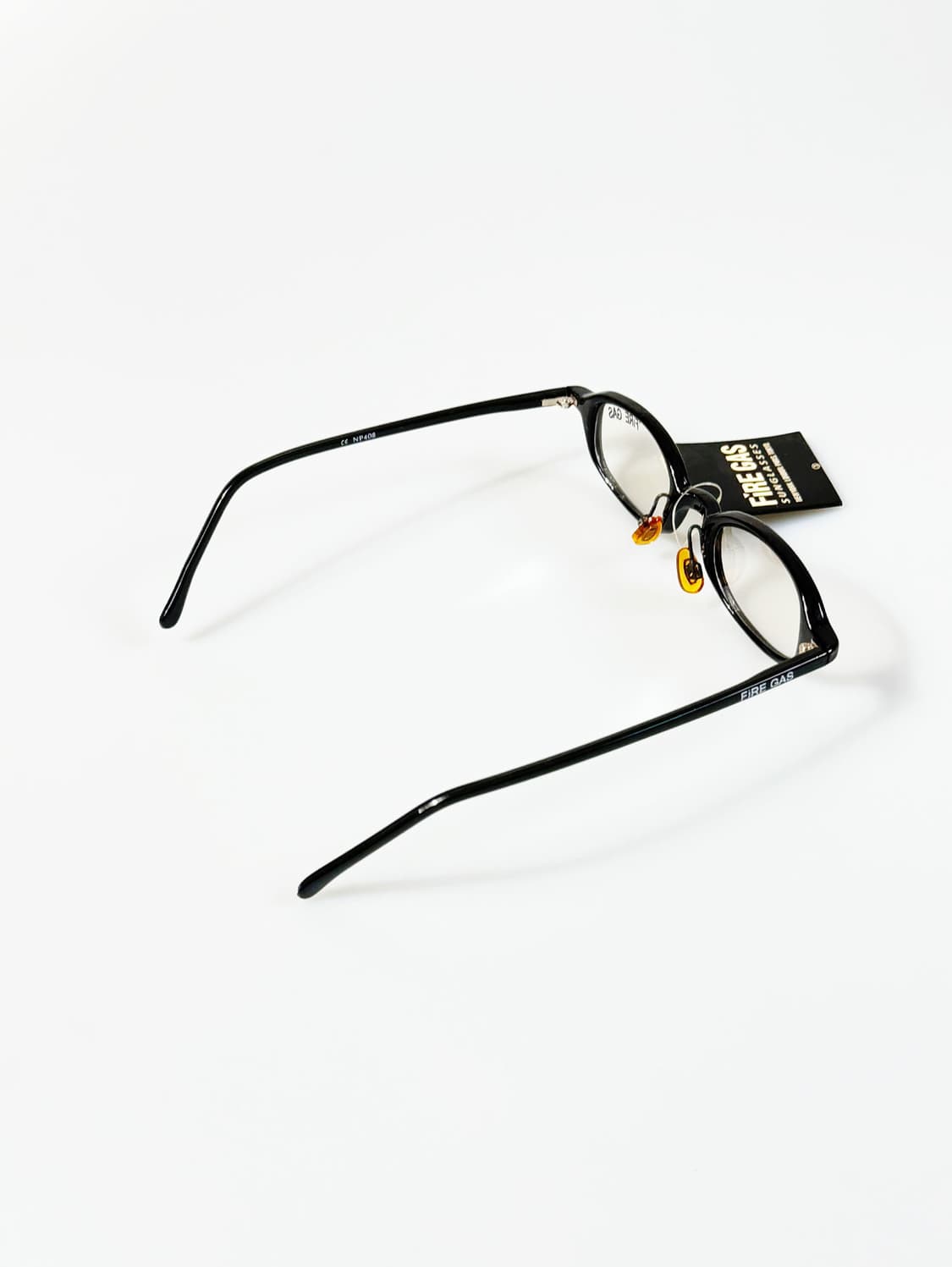 90s FIRE GAS 블랙 뿔테 스퀘어 클리어 틴트 빈티지 안경 상품이미지4
