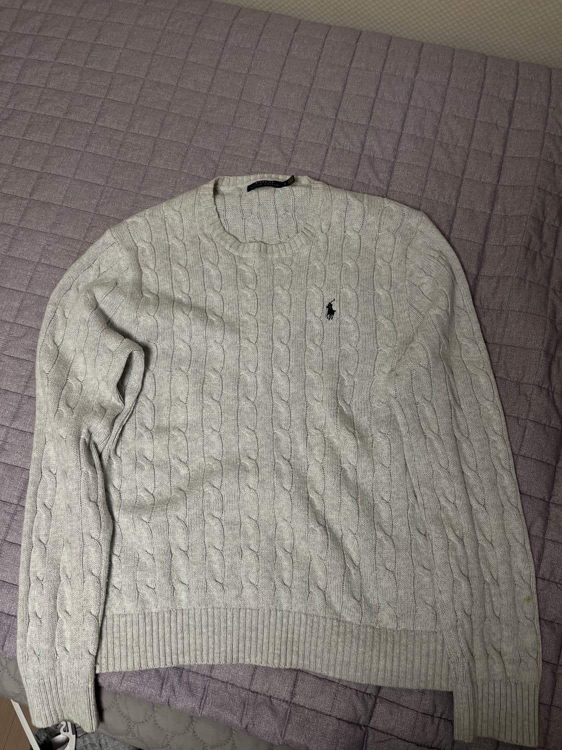 폴로 케이블 니트 아이보리 L 상품이미지4