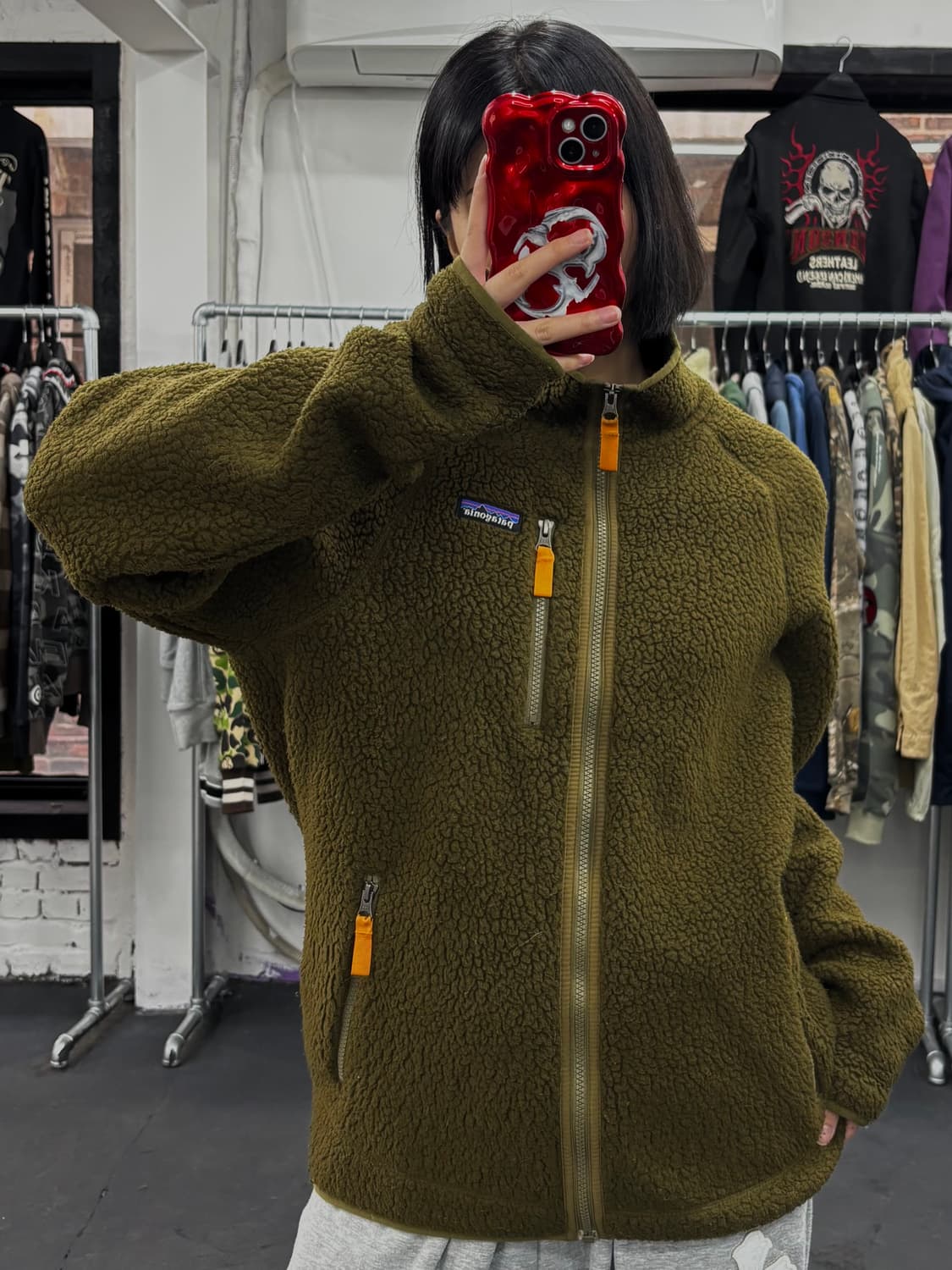 파타고니아 레트로 파일 카키 플리스 자켓 상품이미지4