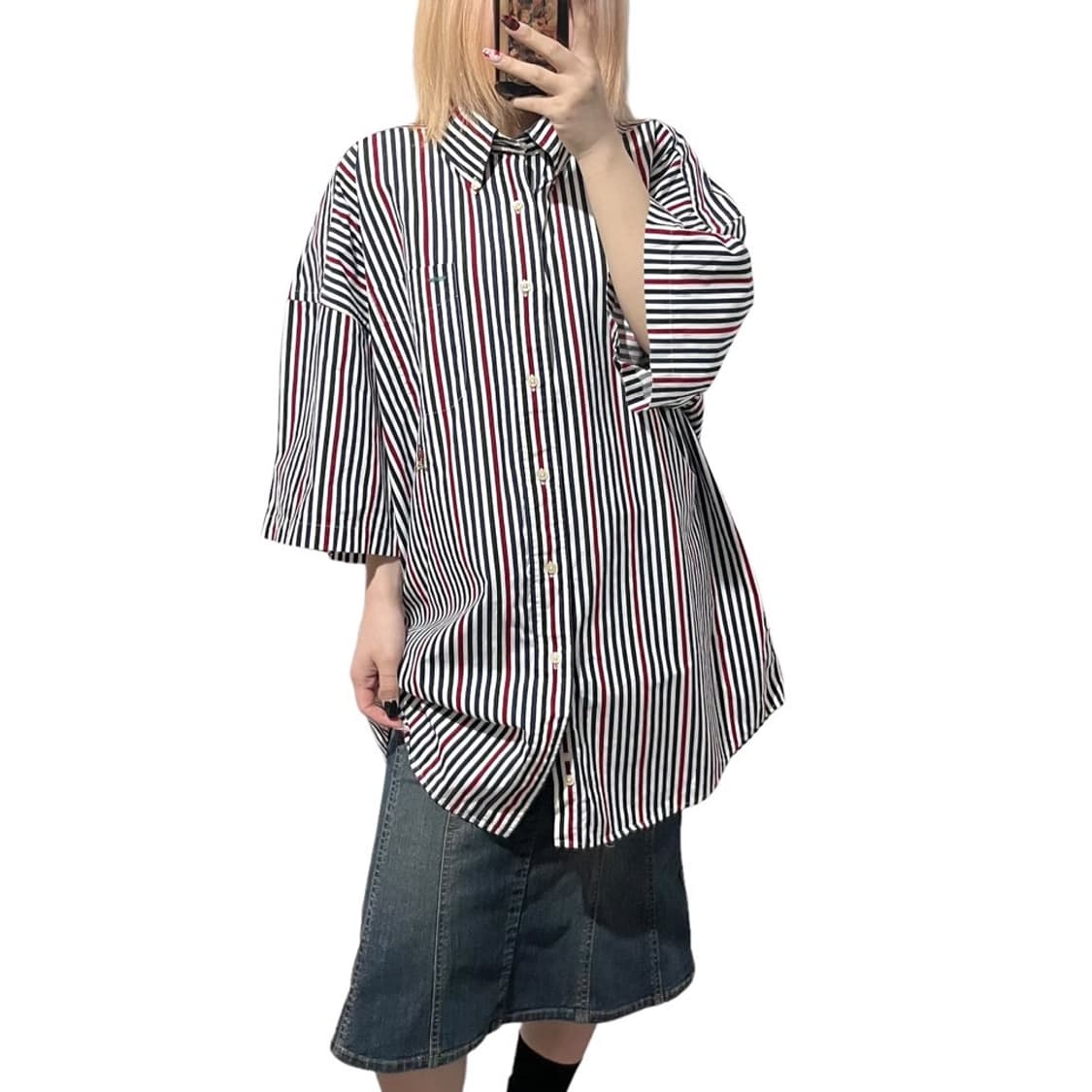 타미힐피거 스트라이프 반팔 셔츠 상품이미지1