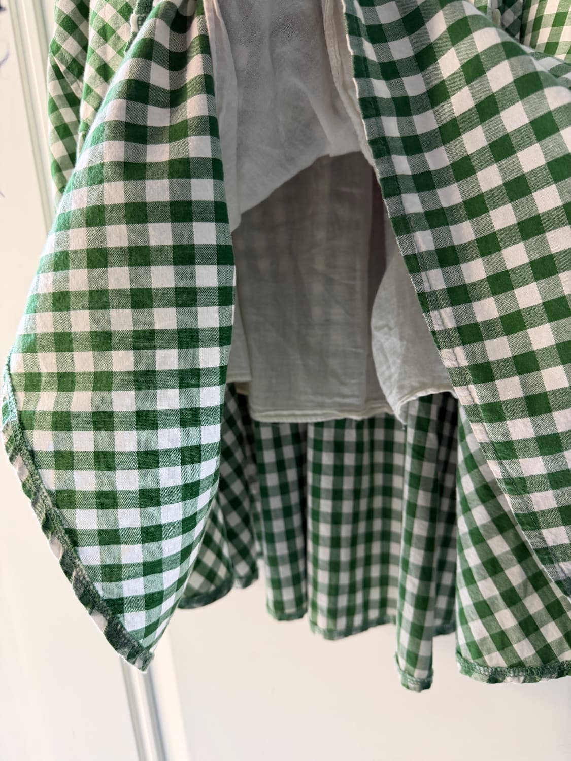 일본빈티지 그린체크 코튼 아방스커트 상품이미지9