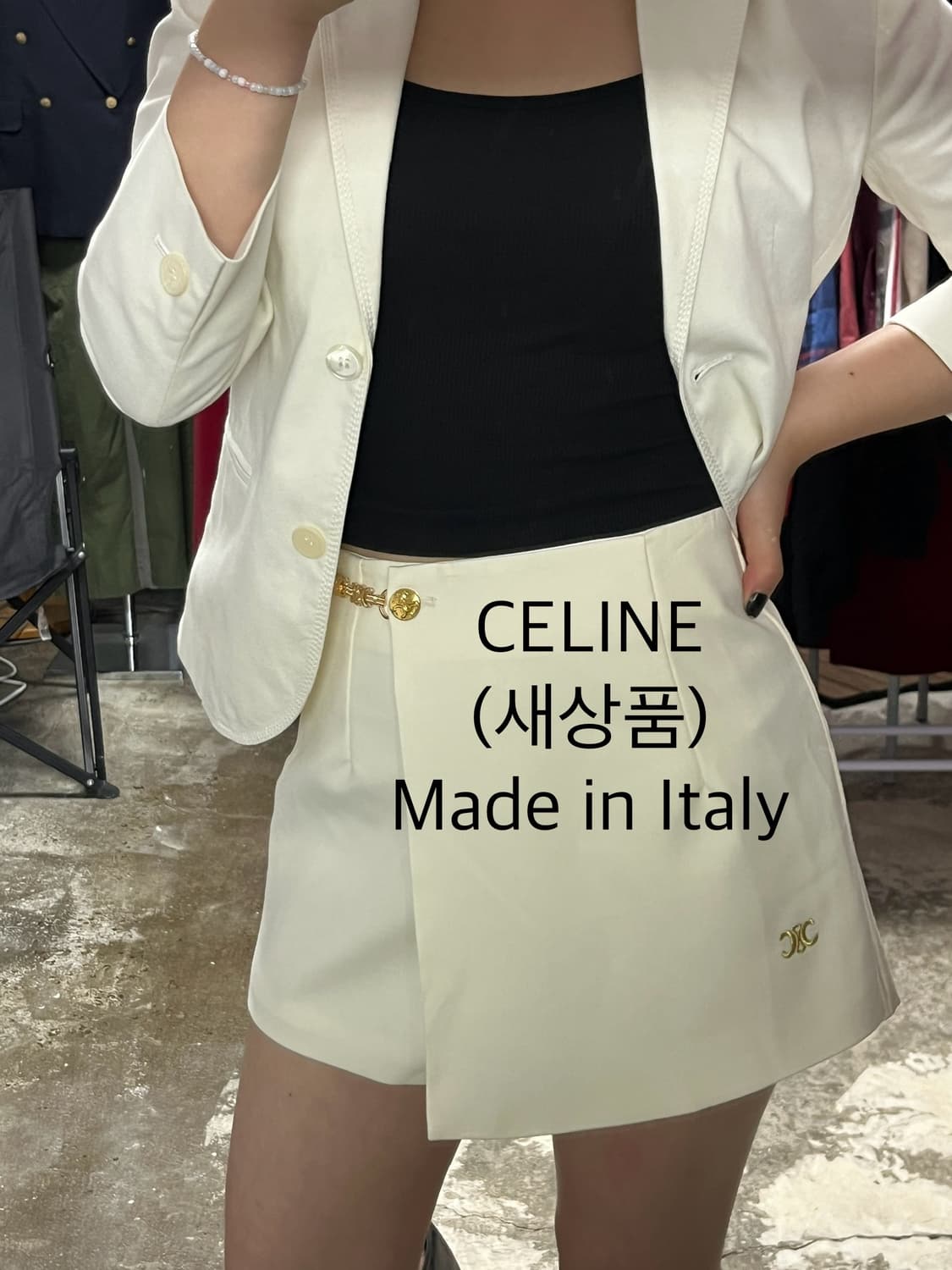 (새상품) CELINE 셀린느 로고 랩 치마 바지 (25inch) 상품이미지1