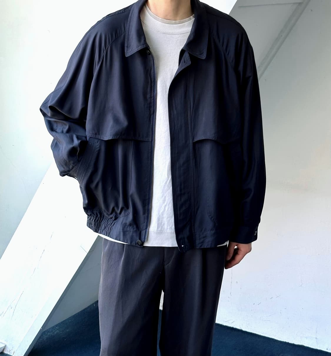  'Silk 100%' loose design wide blouson 상품이미지7