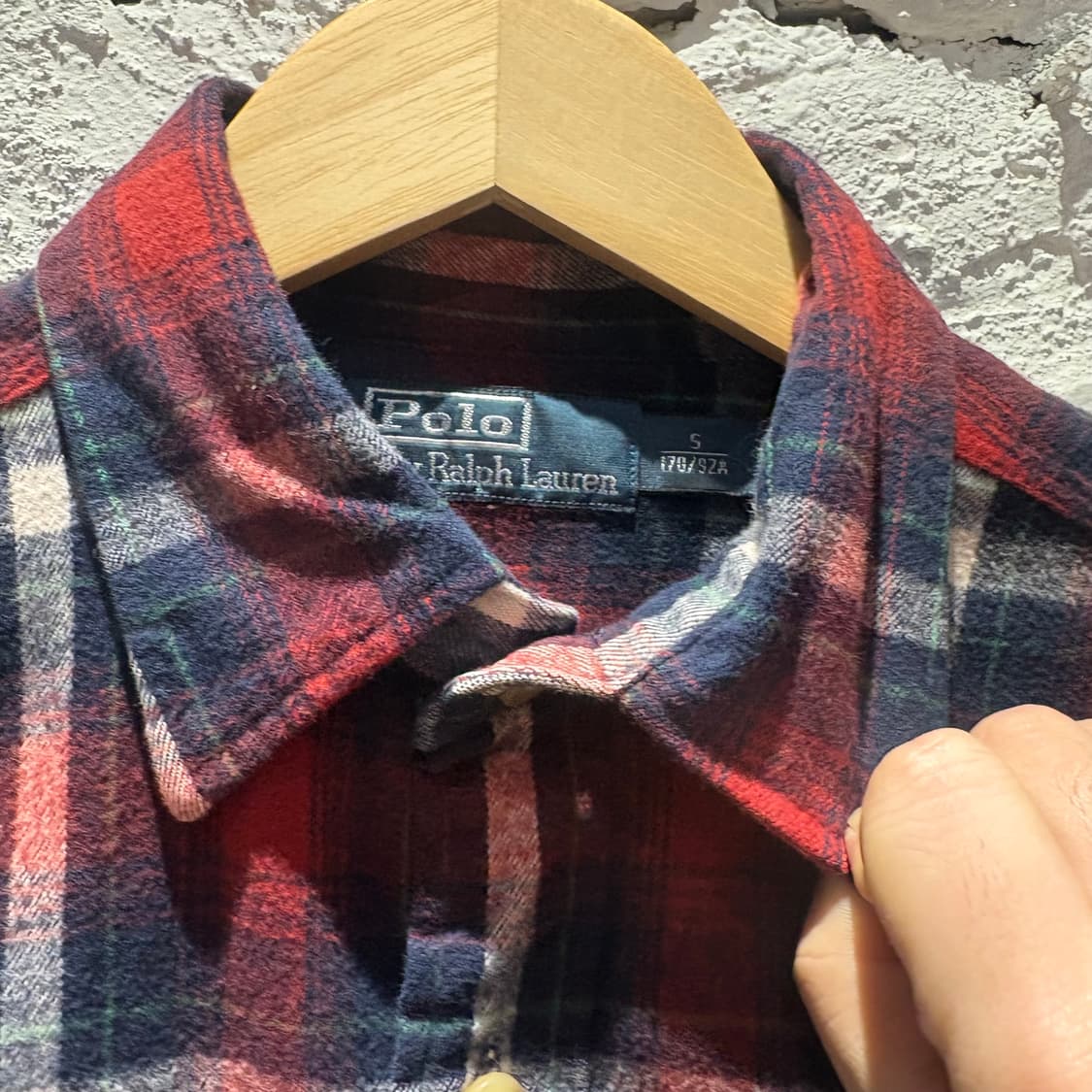 폴로 God speed you 자수 패치 커스텀 체크셔츠 상품이미지3