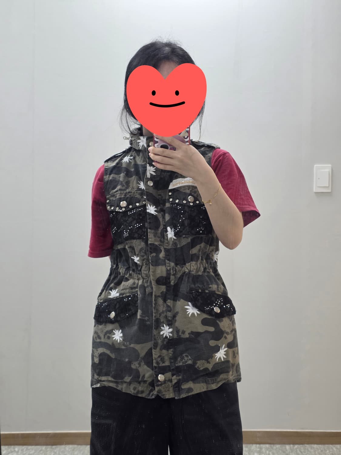 에고이스트 빈티지 밀리터리 카모플라쥬 오네갸루 야상 베스트조끼 상품이미지5