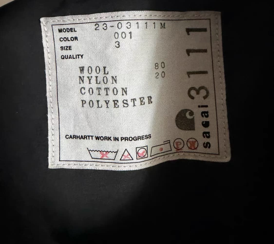 사카이 칼하트 자켓 3사이즈 상품이미지3
