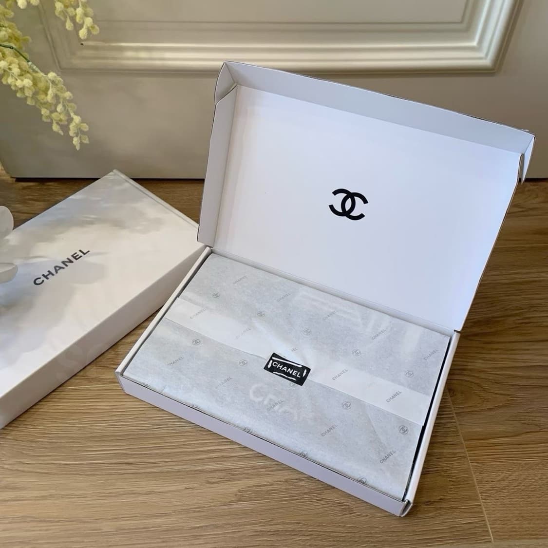 샤넬VIP에펠탑 캐시미어머플러,기프트 숄 선물세트 풀박스 상품이미지5