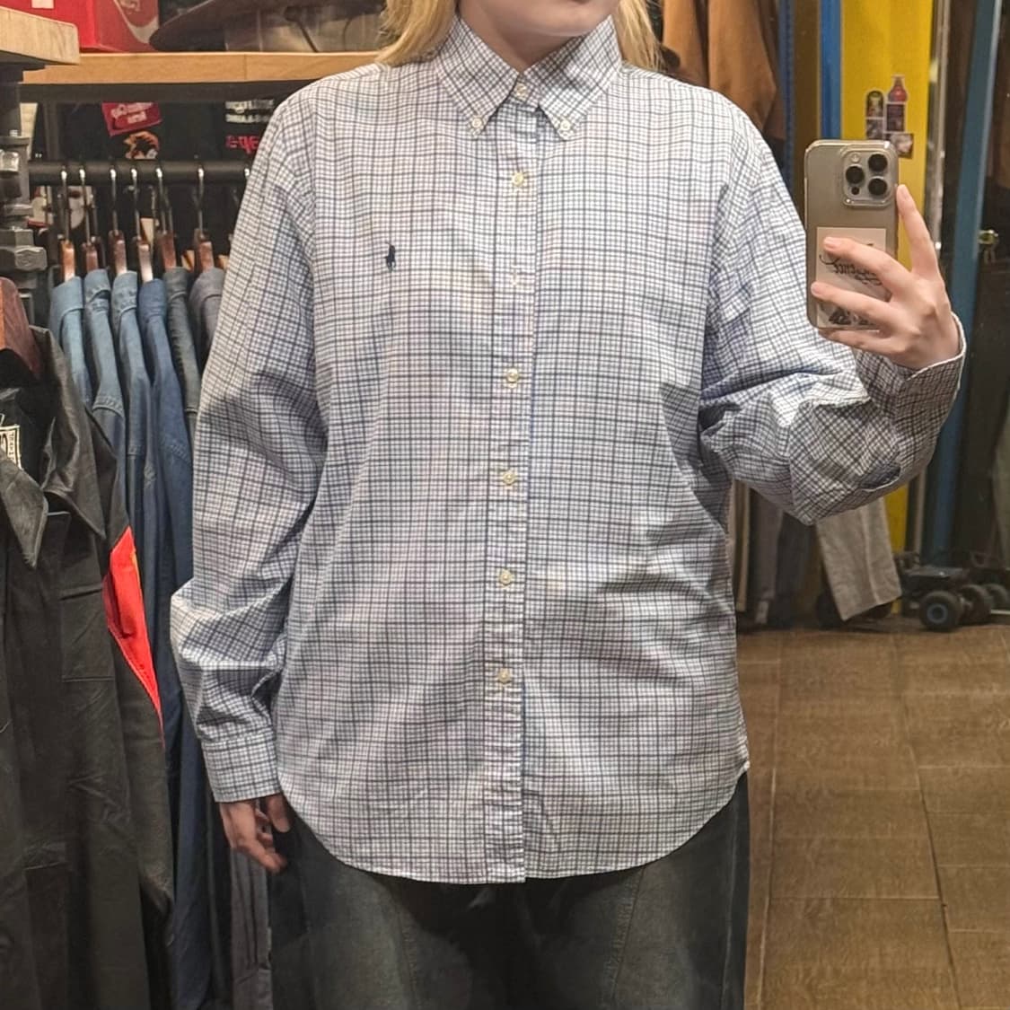 [HI] 폴로 랄프로렌 긴팔셔츠 체크 블루  상품이미지1