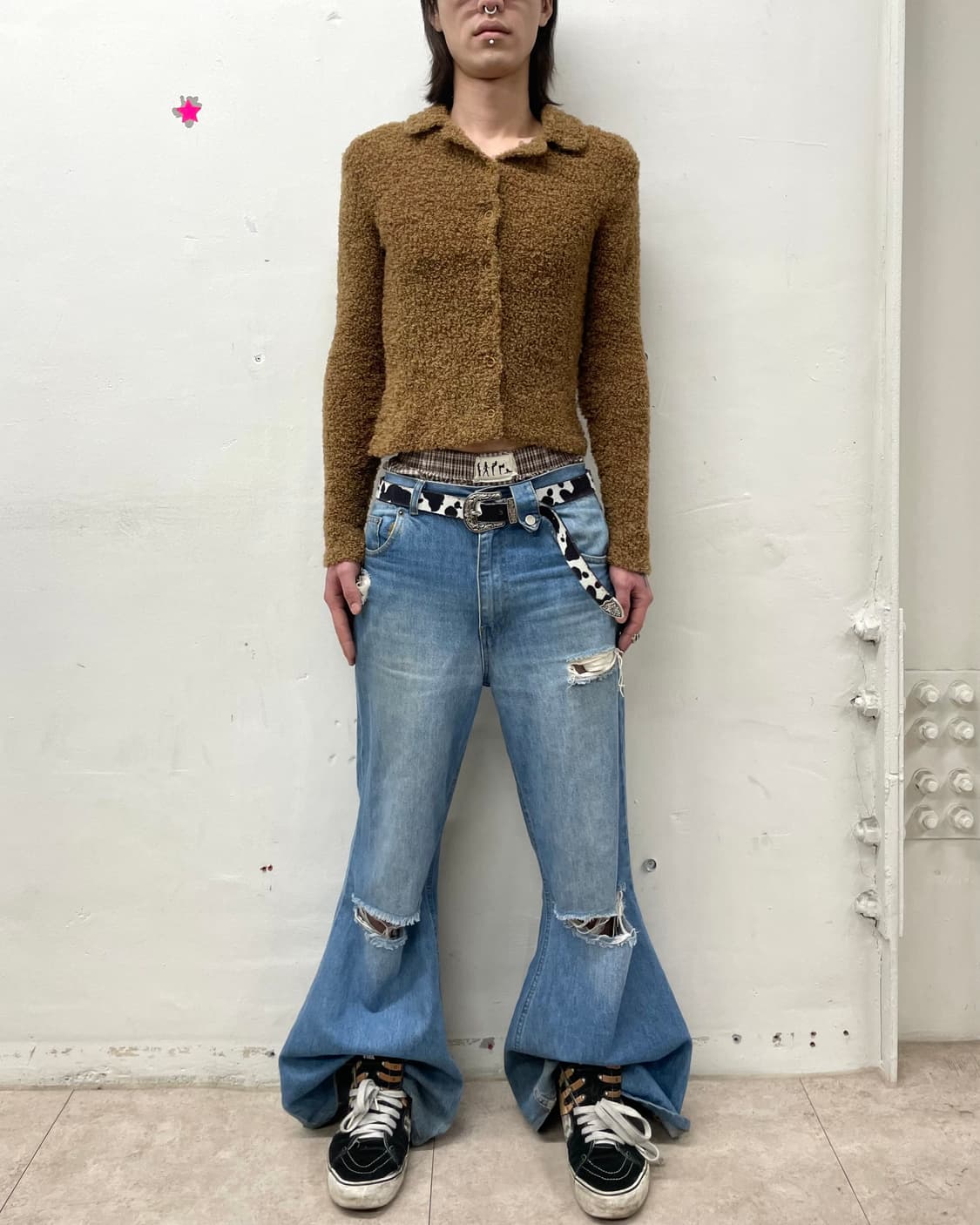 Brown fur cropped shirt jacket  상품이미지4