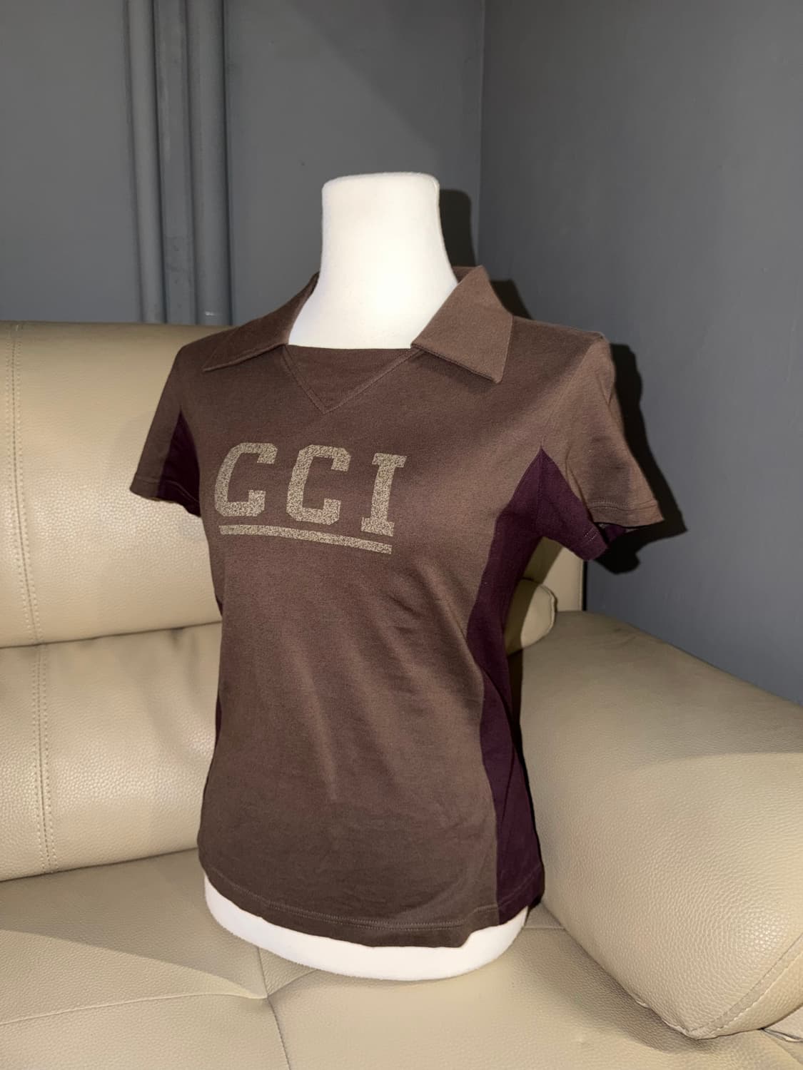 Comme Ca Ism color mix collar top 상품이미지1
