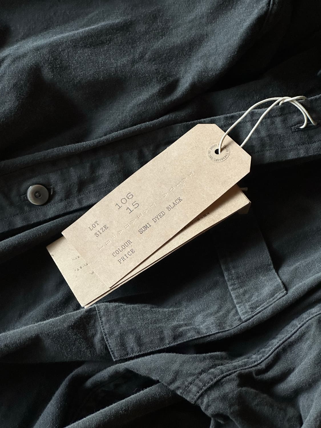 [15] 타이가타카하시 내로우카라 셔츠 수미 다이드 블랙 상품이미지7