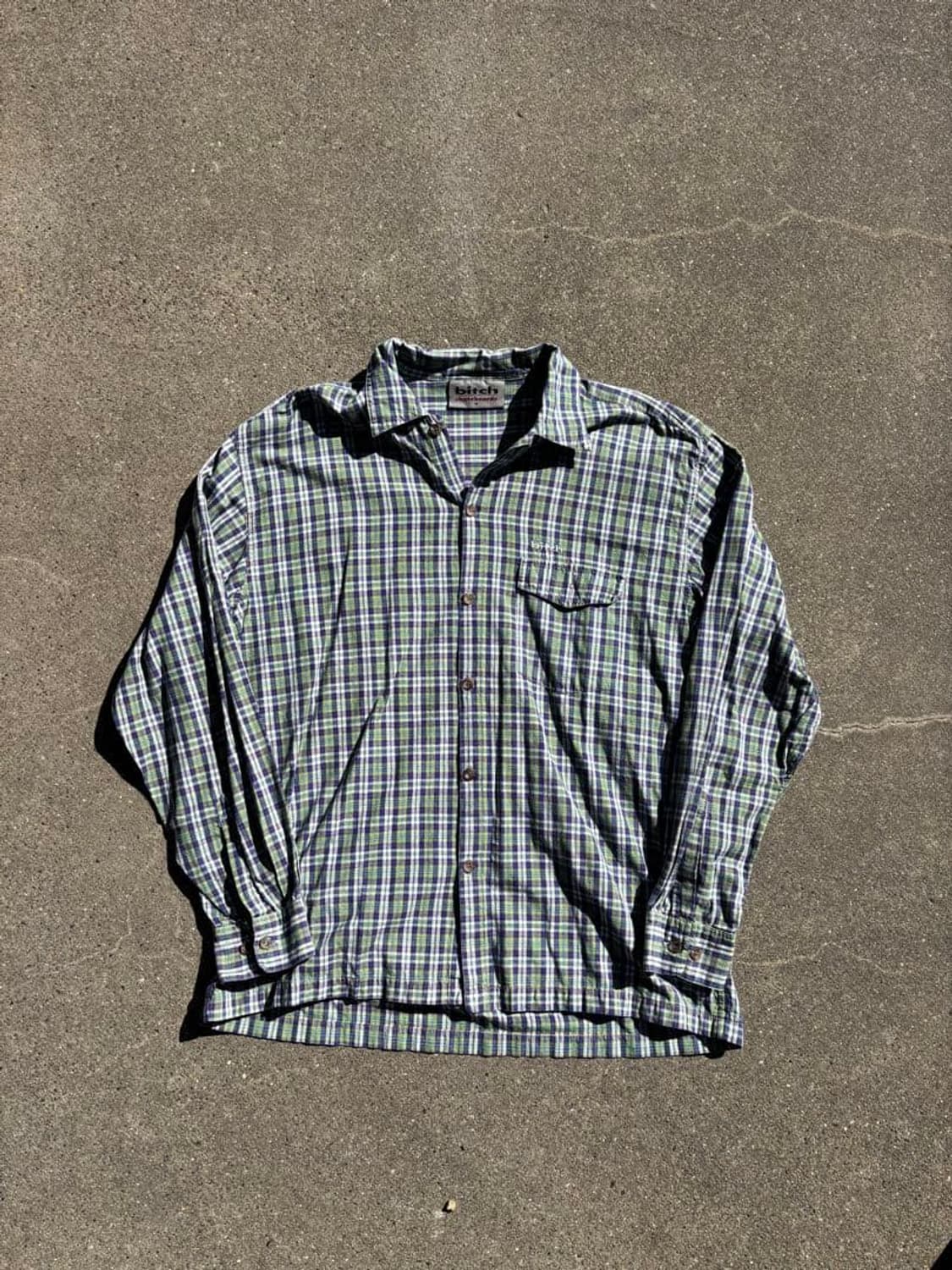 90s 비치 스케이트보드 플란넬 체크 셔츠 상품이미지1